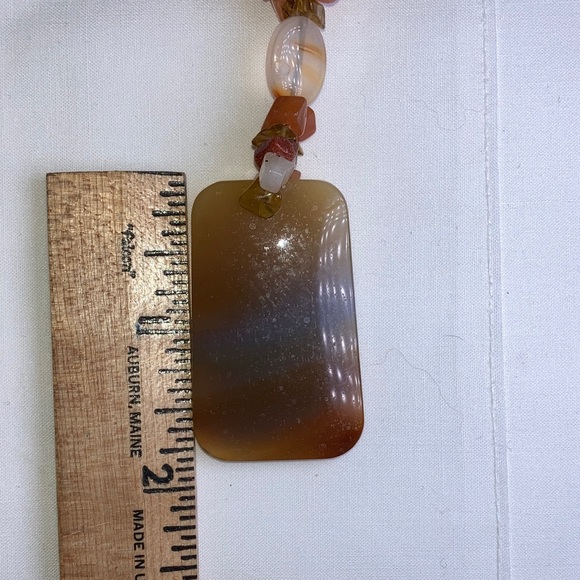 Vintage Red Banded Agate Necklace 10 1/2” Length - Picture 7 of 16